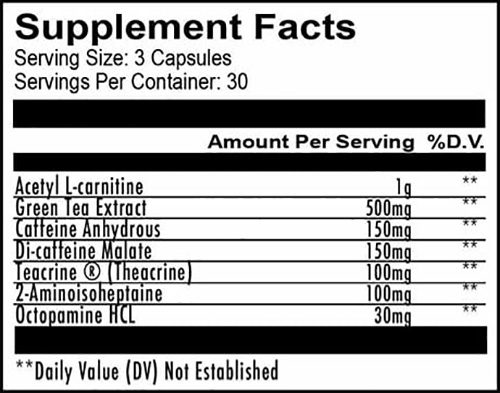 Double Tap Ingredients Label