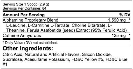 Alphamine Product Ingredients