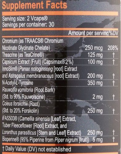 T6 Cross Cut Ingredients Label