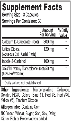 Estrodex Ingredients Label