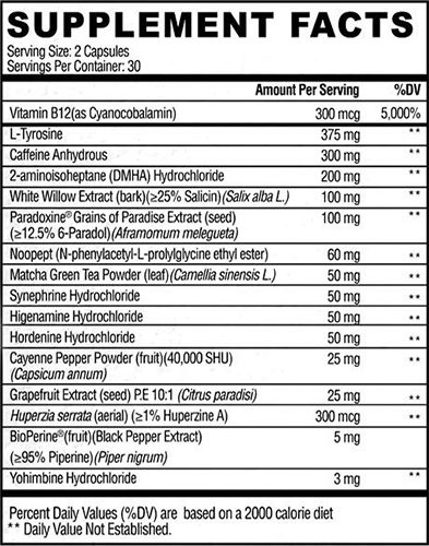 Arsyn Ingredients Label