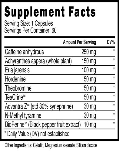 Vipe RX Ingredients Label